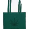 HGG1003-02 hemp go green tote bag with black hemp-leaf design