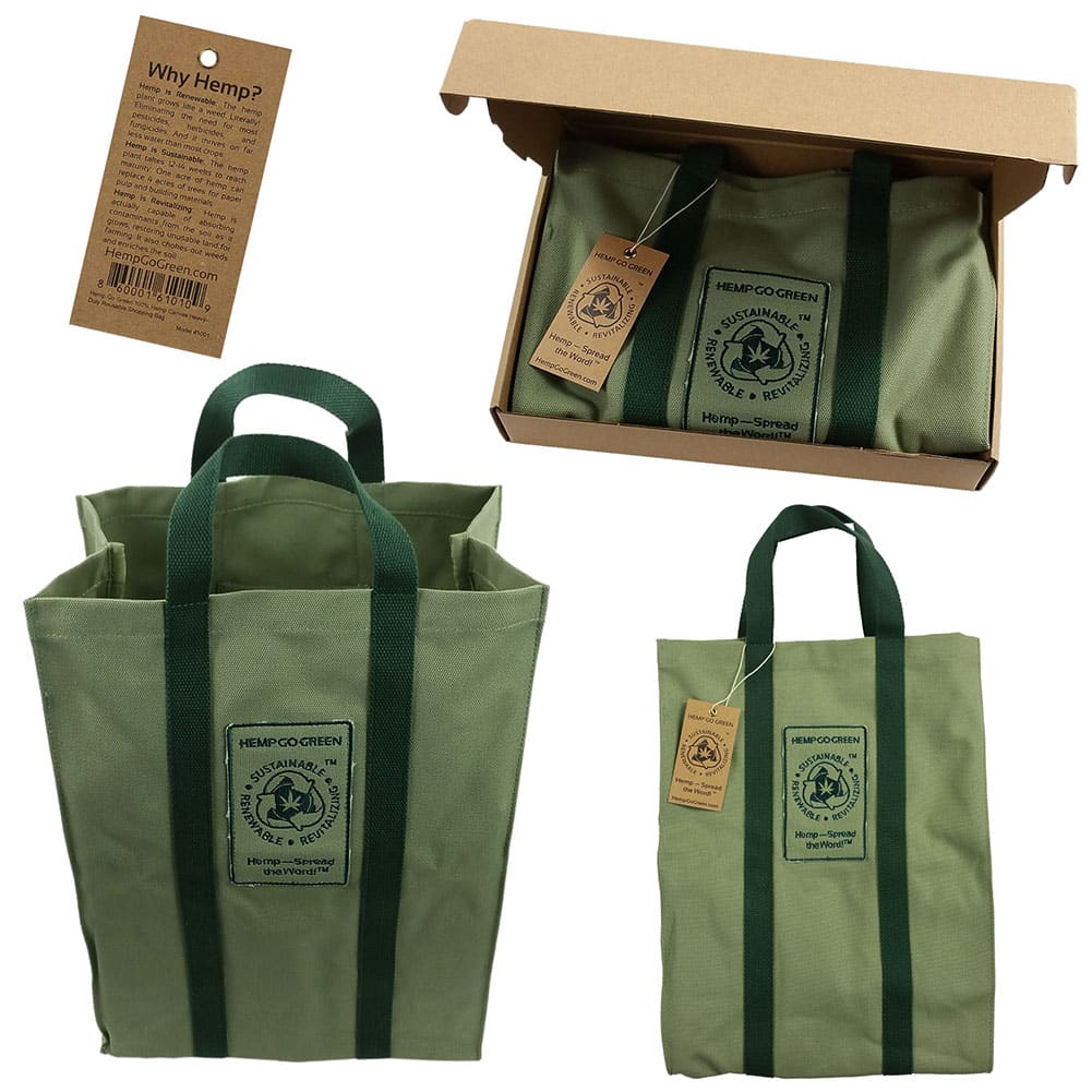 Hemp Go Green 100% HEMP Reusable Shopping Bag